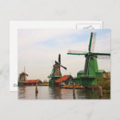 Nederlandse Windmills, Zaanse Schans. Briefkaart (Voorkant / Achterkant)