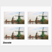 Nederlandse Windmills, Zaanse Schans. Rechthoekige Sticker (Vel)