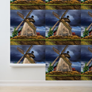 Nederlandse windmolen behang