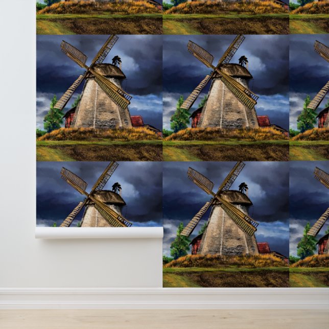 Nederlandse windmolen behang (Applicatie)