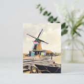 Nederlandse windmolen briefkaart (Staand voorkant)