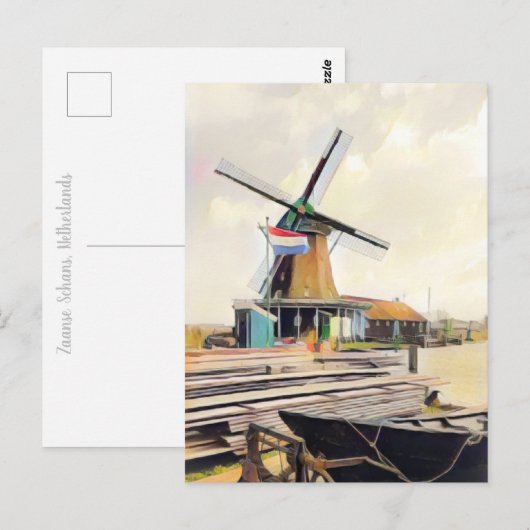 Nederlandse windmolen briefkaart (Voorkant / Achterkant)