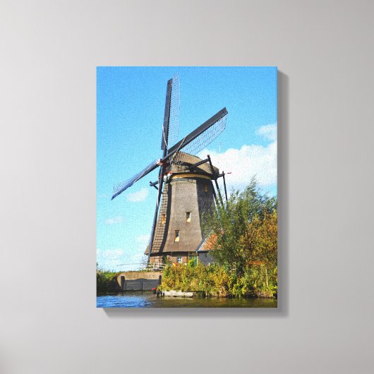 Nederlandse windmolen canvas afdruk (Voorkant)
