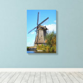 Nederlandse windmolen canvas afdruk (Insitu (Houten vloer))
