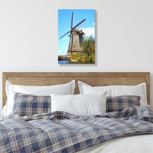 Nederlandse windmolen canvas afdruk (Insitu (Slaapkamer))