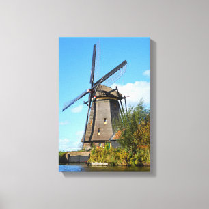 Nederlandse windmolen canvas afdruk