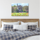 Nederlandse windmolen en tulpenvelden canvas print (Insitu (Slaapkamer))