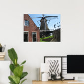 Nederlandse Windmolen, Friesland, Holland Foto Pos Poster (Thuiskantoor)