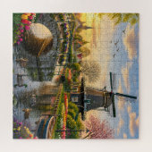 Nederlandse Windmolen Gracht Legpuzzel (Horizontaal)