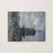 Nederlandse windmolen in maanlicht Maris Legpuzzel (Horizontaal)