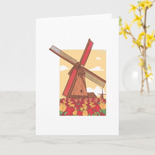 Nederlandse windmolen kaart (Gele Bloem)