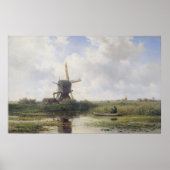 Nederlandse windmolen nabij Gein, Willem Roelofs Poster (Voorkant)