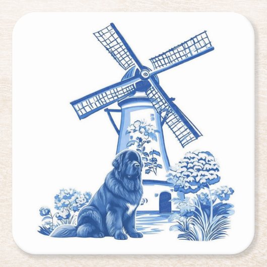 Nederlandse Windmolen Newfoundland Kartonnen Onderzetters (Voorkant)