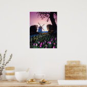 Nederlandse windmolen op zonsondergang in het Holl Poster (Keuken)