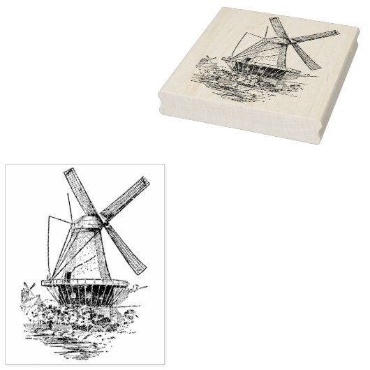  Nederlandse windmolen Rubber Kunststempel Rubberstempel (Gestempeld)