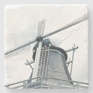Nederlandse windmolen stenen onderzetter