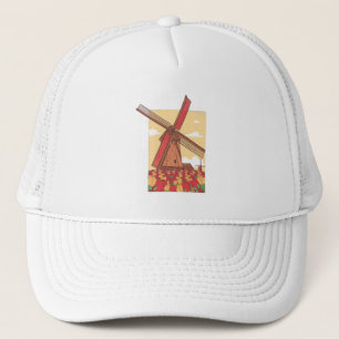Nederlandse windmolen trucker pet