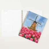 Nederlandse Windmolen | Tulp Bloem Veld Aquarel Planner (Display)