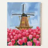 Nederlandse Windmolen | Tulp Bloem Veld Aquarel Planner (Achterkant)