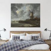 Nederlandse windmolen Wijk bij Duustede, Ruisdael Canvas Afdruk (Insitu (Slaapkamer))