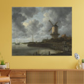 Nederlandse windmolen Wijk bij Duustede, Ruisdael Canvas Afdruk (Insitu (Woonkamer))