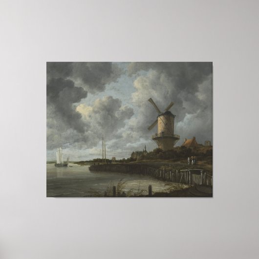 Nederlandse windmolen Wijk bij Duustede, Ruisdael Canvas Afdruk (Voorkant)