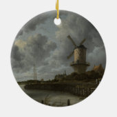 Nederlandse windmolen Wijk bij Duustede, Ruisdael Keramisch Ornament (Achterkant)