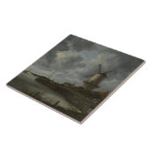 Nederlandse windmolen Wijk bij Duustede, Ruisdael Tegeltje (Zijkant)