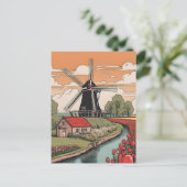 nederlandse windmolens briefkaart (Staand voorkant)