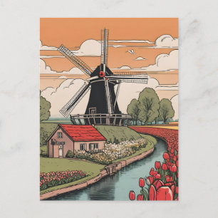 nederlandse windmolens briefkaart
