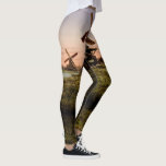 Nederlandse Windmolens kunst leggings<br><div class="desc">Windmolens in Nederland (Nederland) ongeveer 1905. Bekijk mijn winkel voor meer Nederlandse objecten.</div>