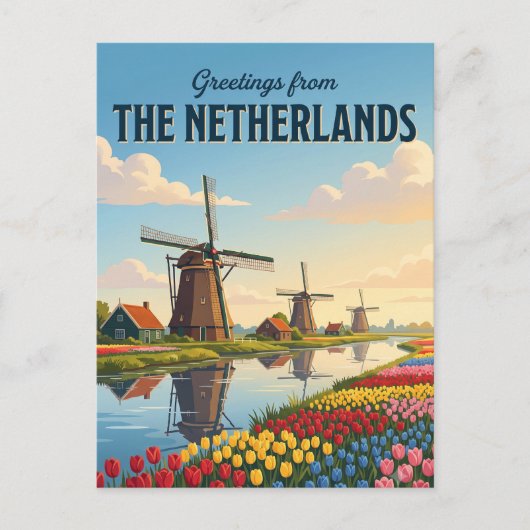 Nederlandse windmolens Nederland Briefkaart (Voorkant)