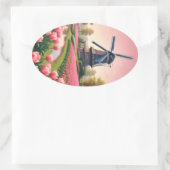nederlandse windmolens ovale sticker (Tas)