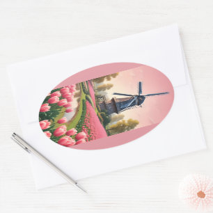 nederlandse windmolens ovale sticker