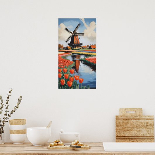 nederlandse windmolens poster (Keuken)