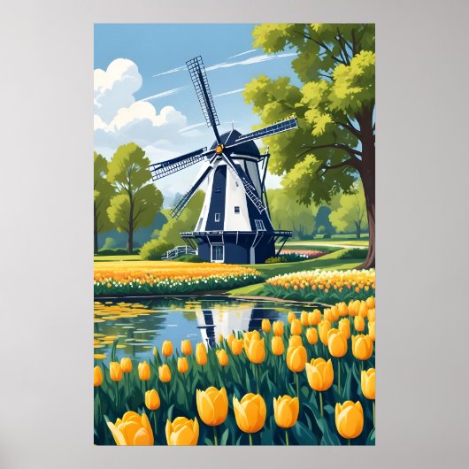 nederlandse windmolens poster (Voorkant)