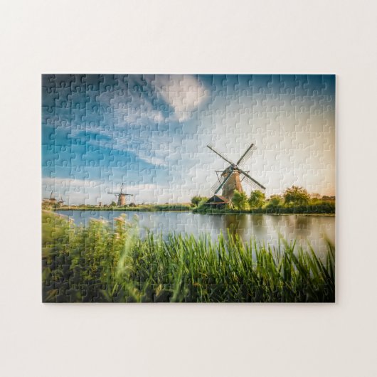 Nederlandse windmolens | Reisfoto van Rotterdam, N Legpuzzel (Horizontaal)