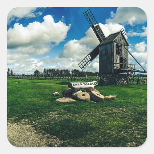 Nederlandse Windpower Alternative Energy Vierkante Sticker (Voorkant)