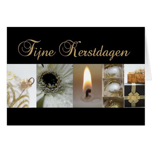 nederlandse zwarte kerstkaart voor kerstmis (Voorkant Horizontaal)