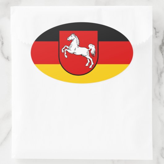 Nedersaksen (Duitsland) Ovale Sticker (Tas)