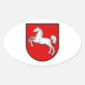 Nedersaksen (Duitsland) Wapenmunt Ovale Sticker (Voorkant)