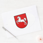 Nedersaksen (Duitsland) Wapenmunt Ovale Sticker (Envelop)