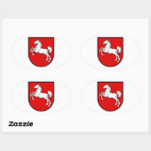 Nedersaksen (Duitsland) Wapenmunt Ovale Sticker (Vel)