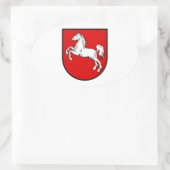 Nedersaksen (Duitsland) Wapenmunt Ovale Sticker (Tas)