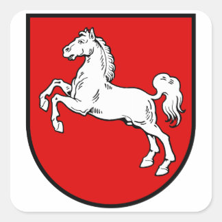 Nedersaksen (Duitsland) Wapenmunt Vierkante Sticker