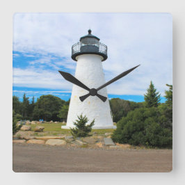 Ned's Point Lighthouse, Massachusetts Wall Clock Vierkante Klok