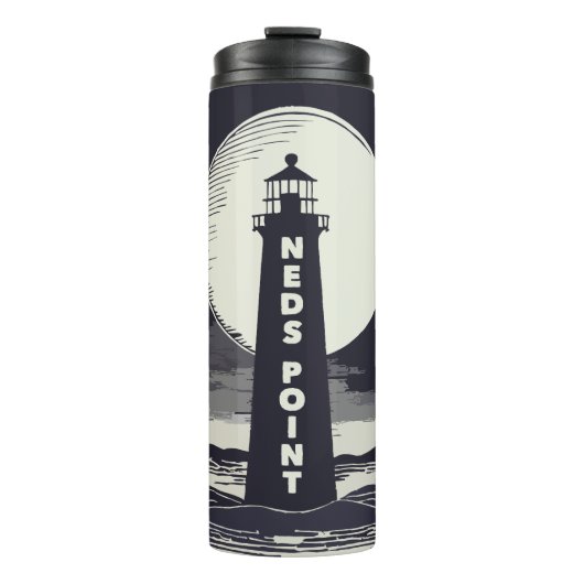 Ned's Point Vuurtoren Massachusetts Maan Thermosbeker (Voorkant)