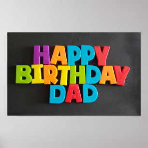 Nee: 185 HAPPY BIRTHDAY DAD poster van TFDG