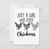 Nee 1/2, gewoon een meisje dat van kippen houdt, g bedankkaart (Voorkant)