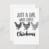 Nee 1/2, gewoon een meisje dat van kippen houdt, g bedankkaart (Voorkant / Achterkant)